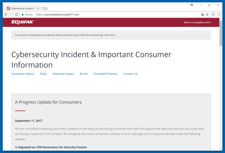 equifax security 2017 website