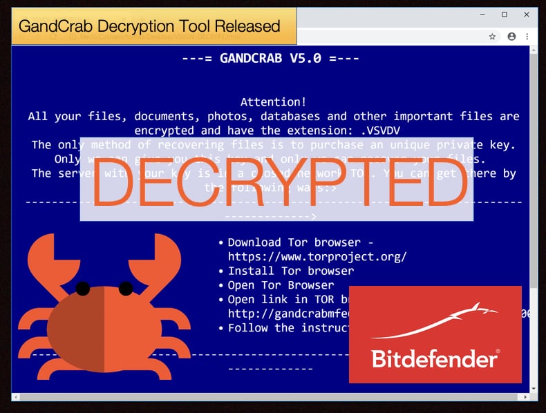 gandcrab ransomware decryption tool released