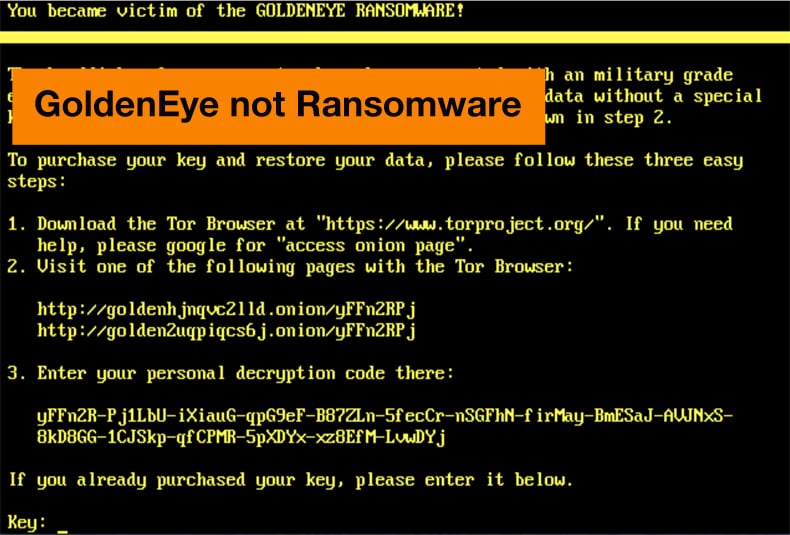 goldeneye not ransomware