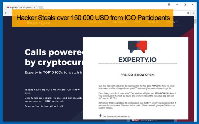 hacker steal eth from ico participants
