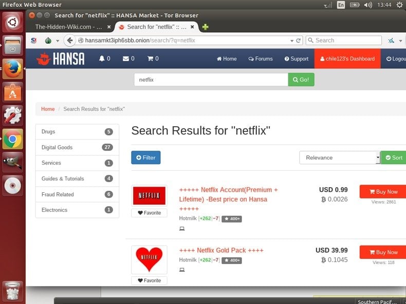 hansa marketplace selling netflix accounts