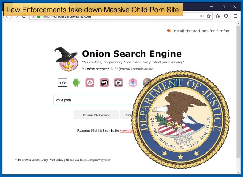 law enforcements take down child porn website
