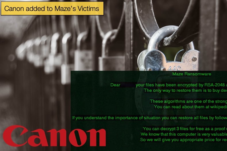 maze ransomware attacks canon