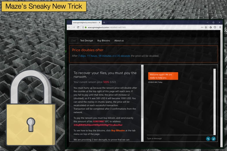 maze ransomware new trick