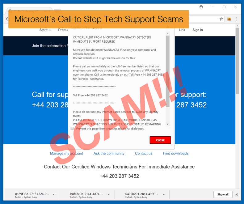 Shutting down tech support scams