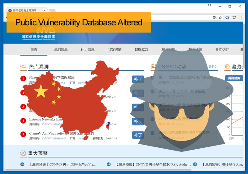 public vulnerability database altered