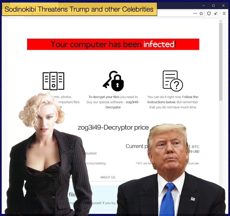 sodinokibi threatens trump celebrities