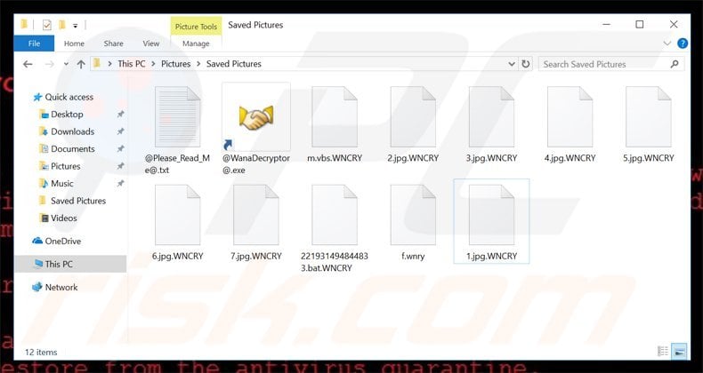 wana decryptor encrypted files