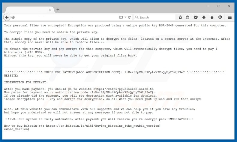 website ransomware Linux.Encoder.1