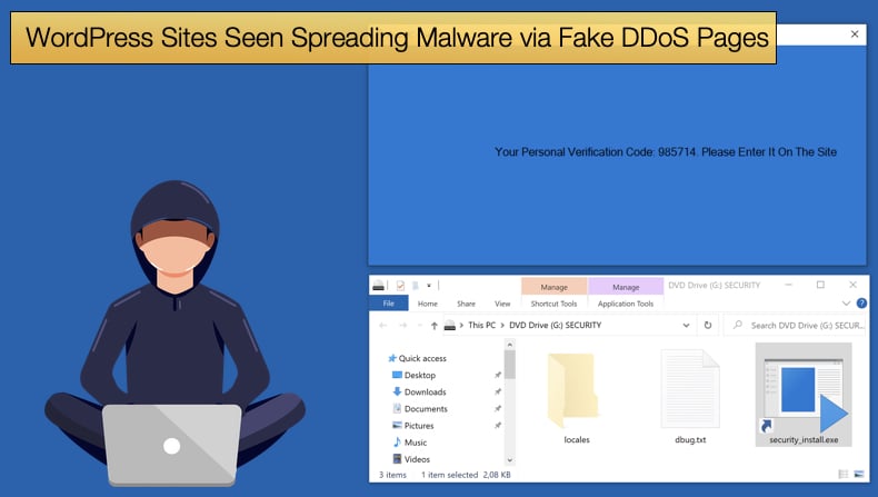 wordpress fake-ddos protection pages spread malware