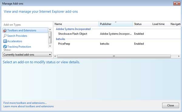 pricepeep internet explorer