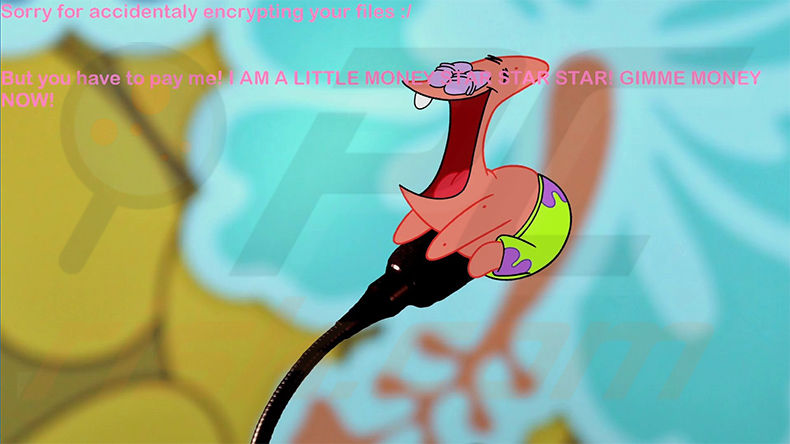 MIRCOP ransomware Patrick Star desktop wallpaper