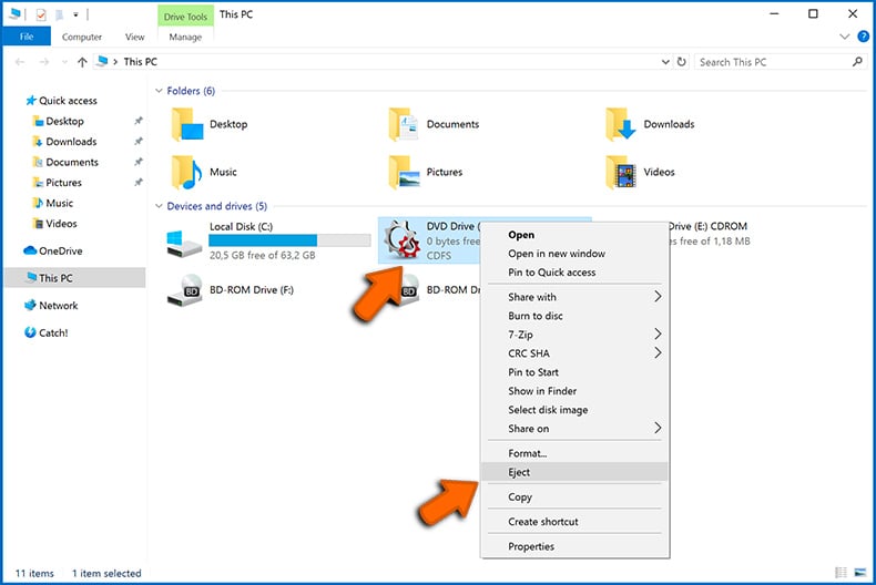 Ejecting external storage devices