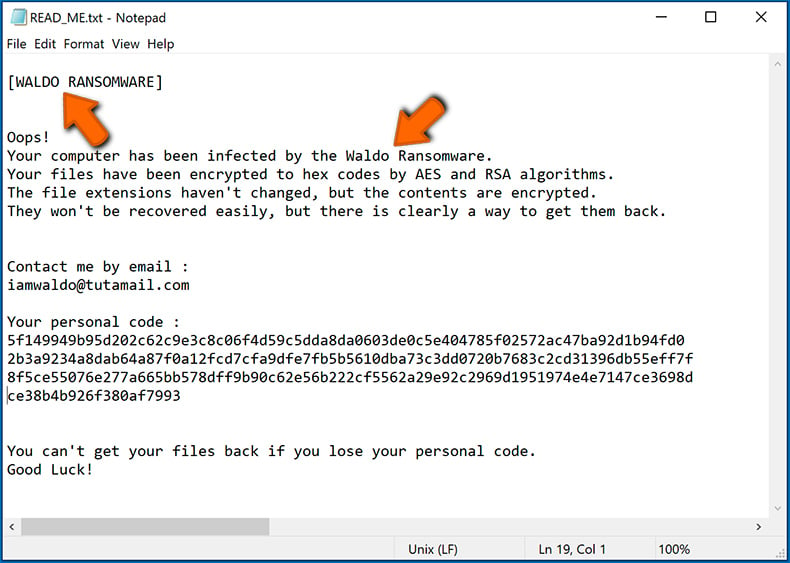 Identify ransomware-type infection (step 1)