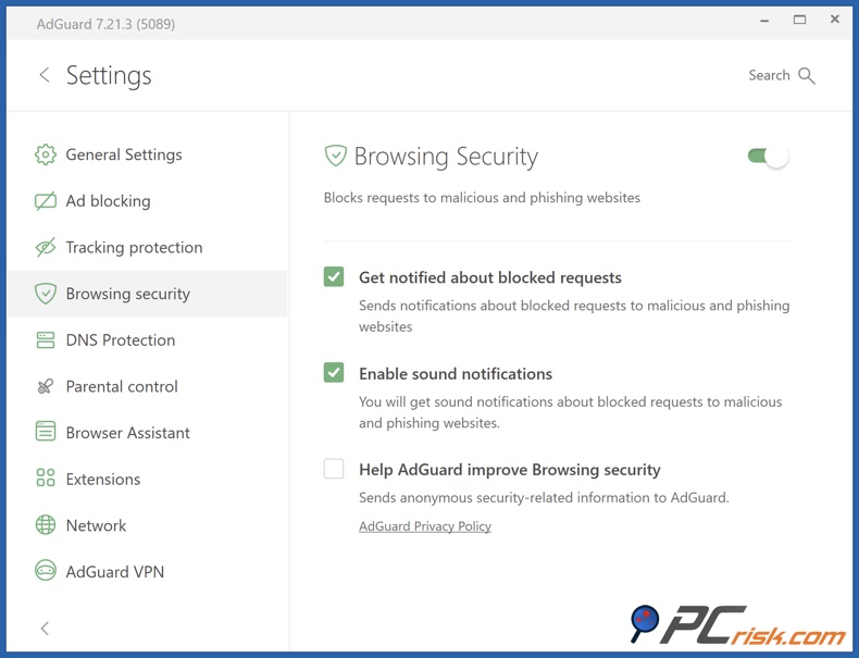 AdGuard browsing security