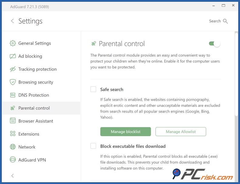 AdGuard parental control