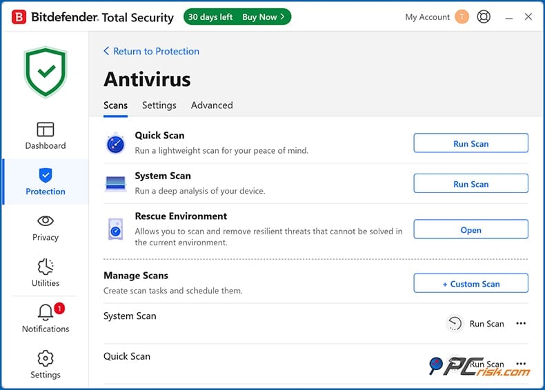 bitdefender on-demand scanning