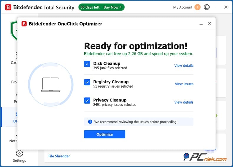 bitdefender one-click optimizer