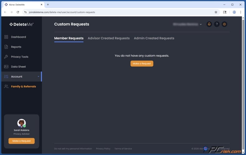 DeleteMe Custom Removal Requests