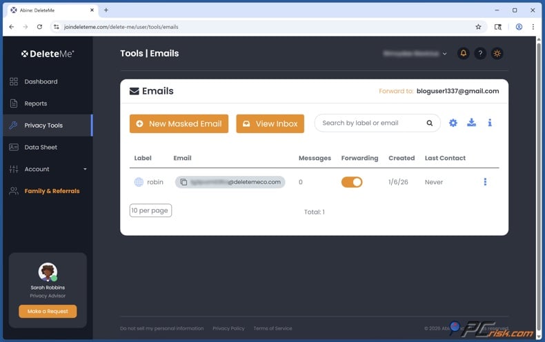 DeleteMe Email Masking