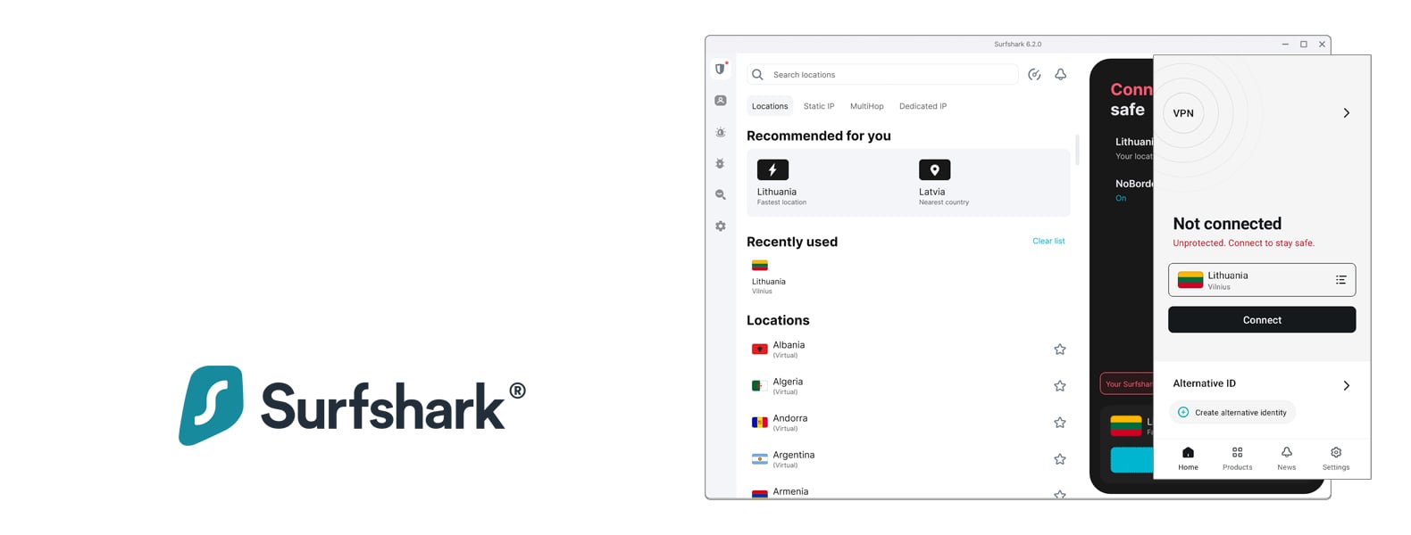 Surfshark top VPN header