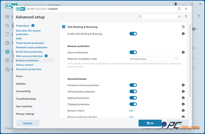 ESET Secure Banking and Payment Protection