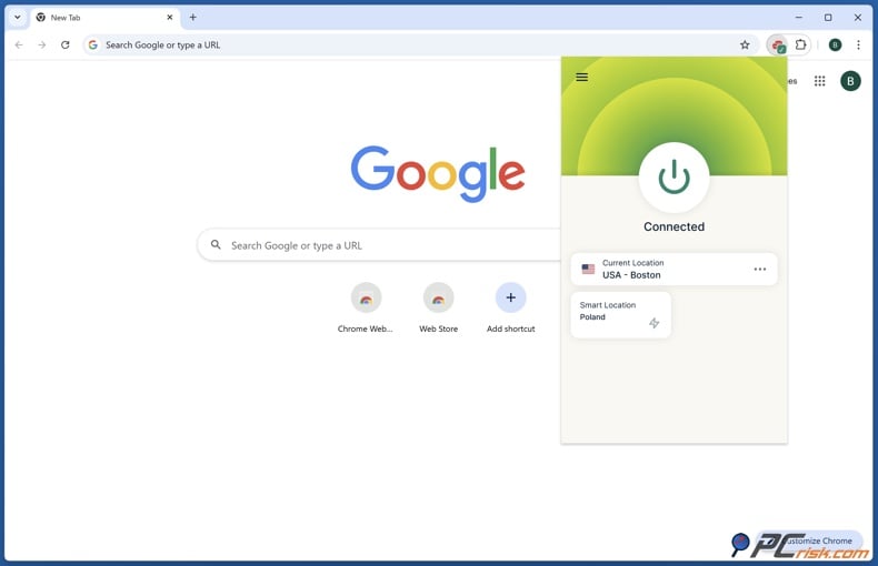 ExpressVPN browser extension for Chrome