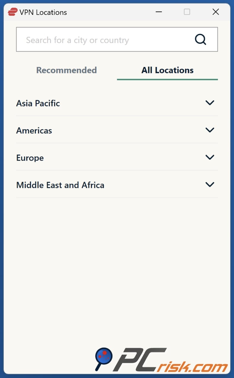 ExpressVPN server locations