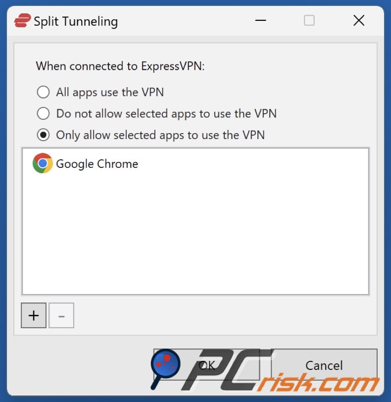 ExpressVPN Split Tunneling
