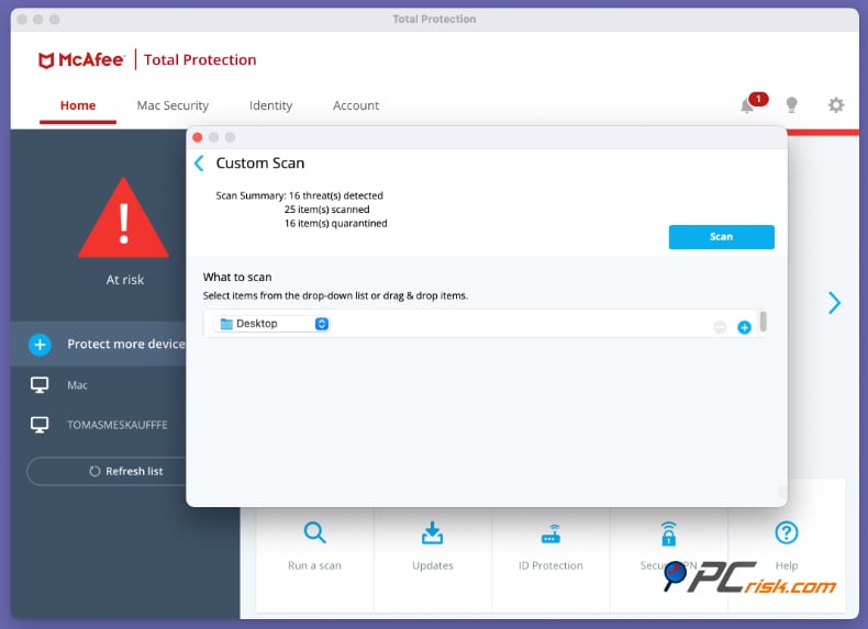 mcafee mac version detection rates