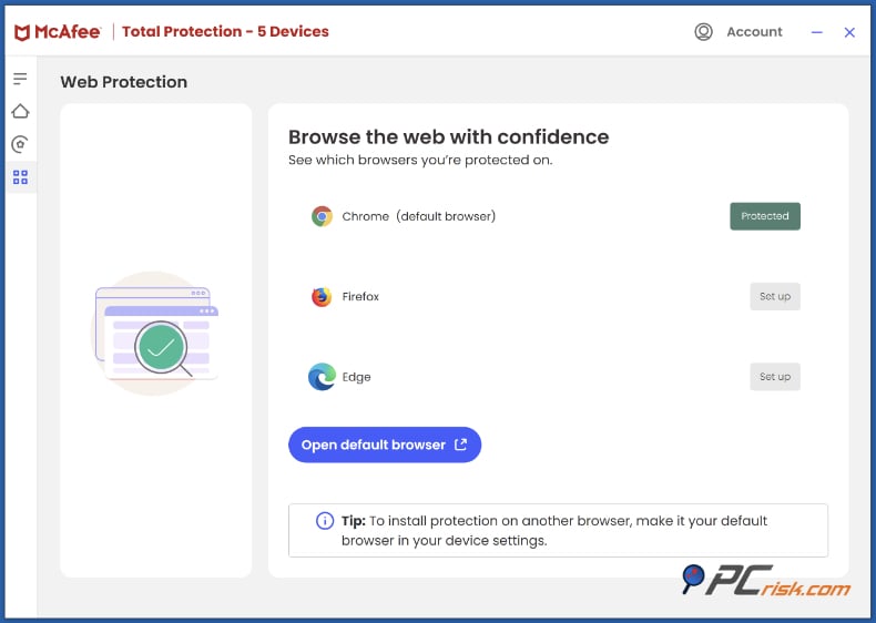 mcafee web protection