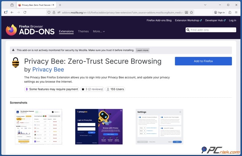 Privacy Bee Sero Trust Secure Browsing Extension