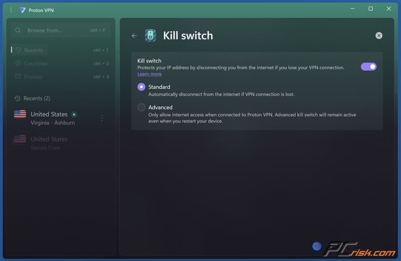 Proton VPN Kill Switch