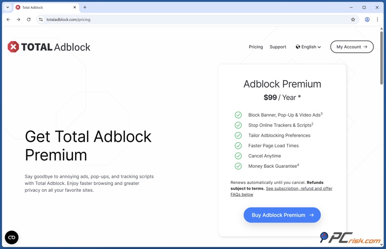 Total Adblock pricing