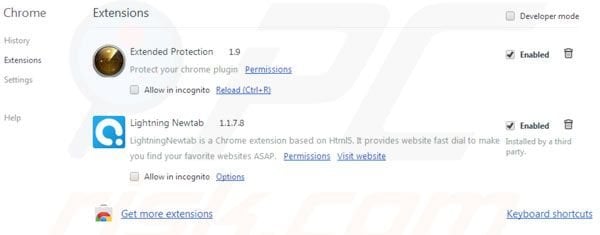 Removing Aartemis from Google Chrome extensions