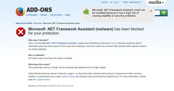 Microsoft .NET Framework Assistant update malware