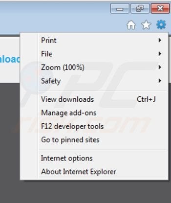 Removing albrechto from Internet Explorer step 1