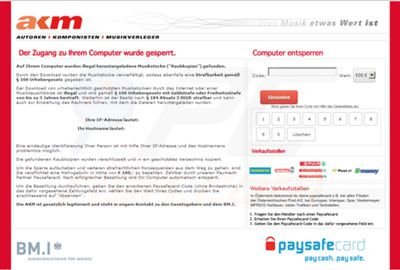 Browser piracy virus targeted at Austria