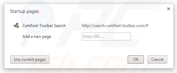 Removing Certified Toolbar Search from Gogole Chrome homepage