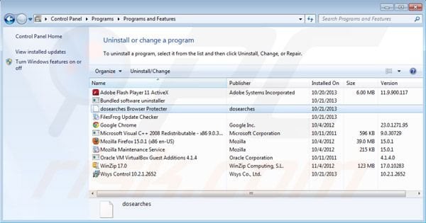 Dosearches uninstall