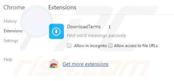Download Terms removal from Google Chrome step 2
