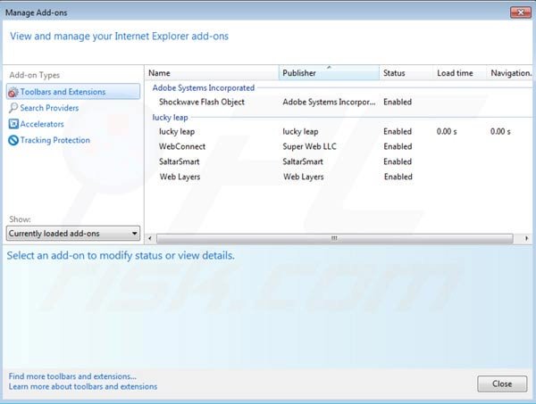 Removing Fassurun from Internet Explorer extensions step 2