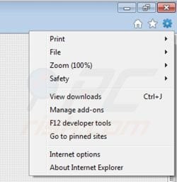 Removing Feven ads from Internet Explorer step 1