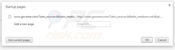 Removing Govome search from Chrome homepage