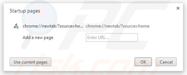 Hometab removal from Google Chrome homepage