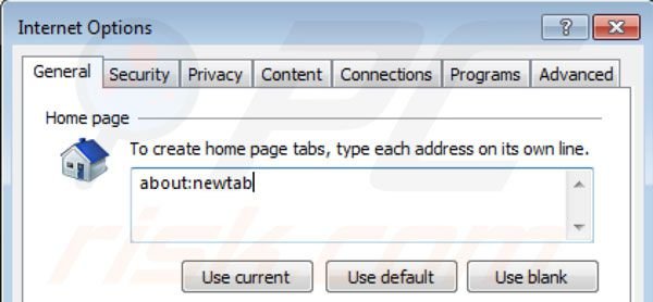 Hometab removal from Internet Explorer homepage