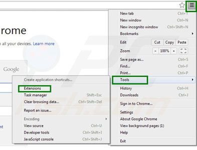 Illoxum removal from Google Chrome step 1