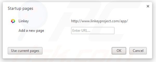 Removing linkey project from Google Chrome homepage