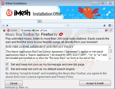 Music toolbar installer