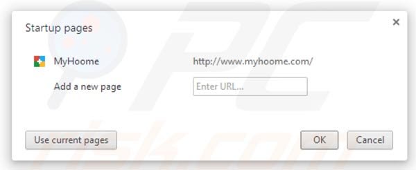 Removing myhoome.com homepage from Google Chrome step 2